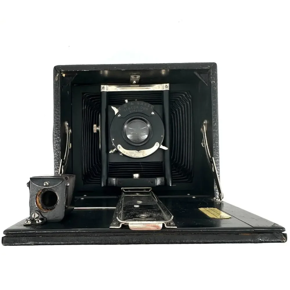 1907 Seneca Chautauqua 4x6 Folding Camera w/ Seneca Duo Shutter + Plate Holders